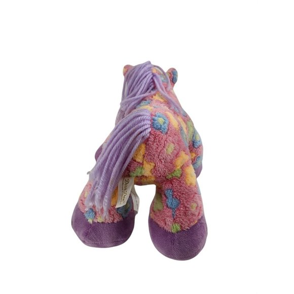 Dan Dee 13" Precious Plush Rainbow Colored Floral Horse Pony w/Yarn Mane/Tail - Picture 4 of 8